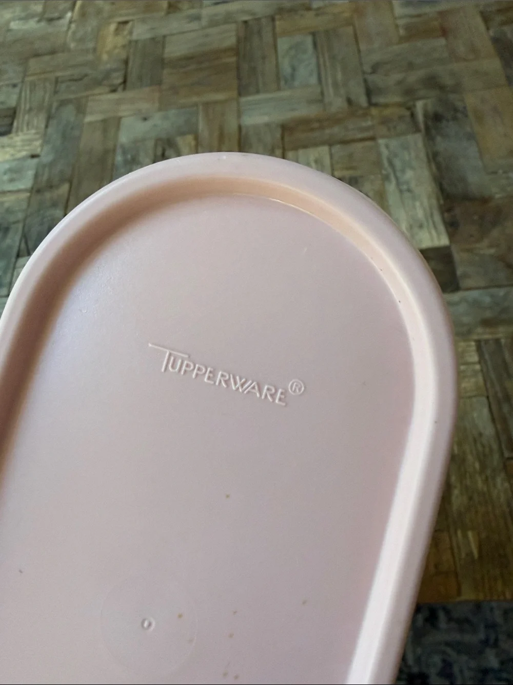 Vintage Tupperware Modular Mates Oval #3 Pink Lid Storage Container